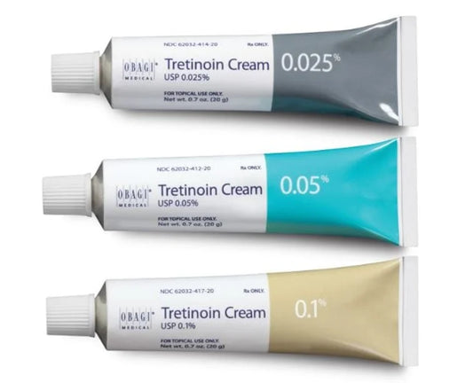 OBAGI Tretinoin Cream 0.025%, 0.05%, 0.1% High Strength (20g) Vitamin A